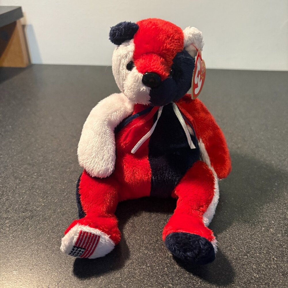 3/$12! Ty Beanie Baby - Patriot the Bear - MWMT!